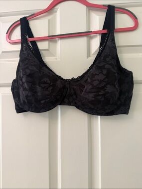 Bali Black Floral Lace Underwire Bra